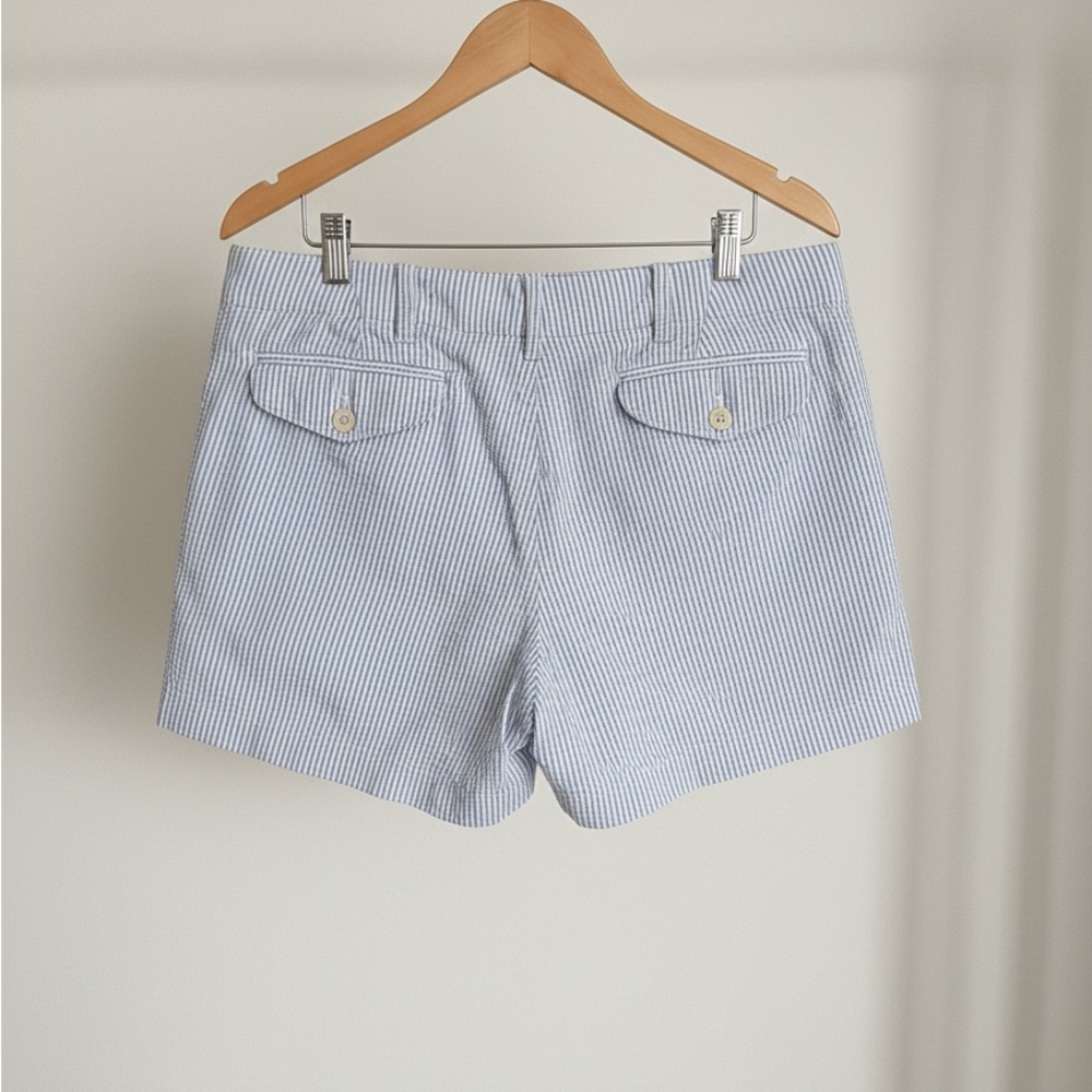 Ralph Lauren Women's Light Blue Striped Shorts - Picture 3 of 7